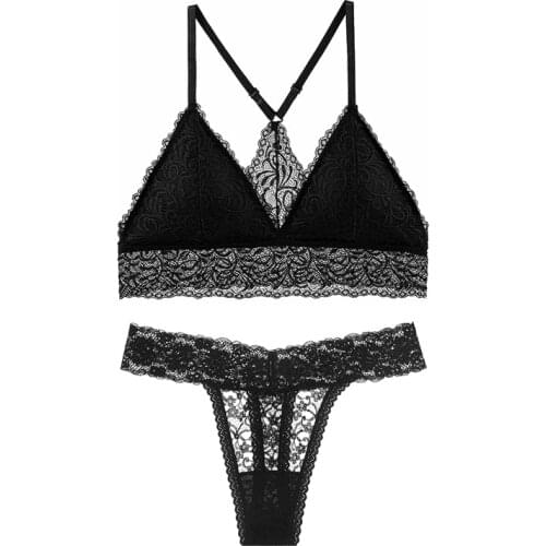 1set Sexy Lingerie For Woman Bra Brief Sets Underwear Lace Bralette Tube Tops Bras Panties Suit For Lady Sexy Womens Bra Set