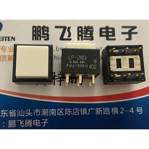 1PCS Japan FUJISOKU LP-26G square panel power tact switch 15*15 straight plug 6-pin reset button