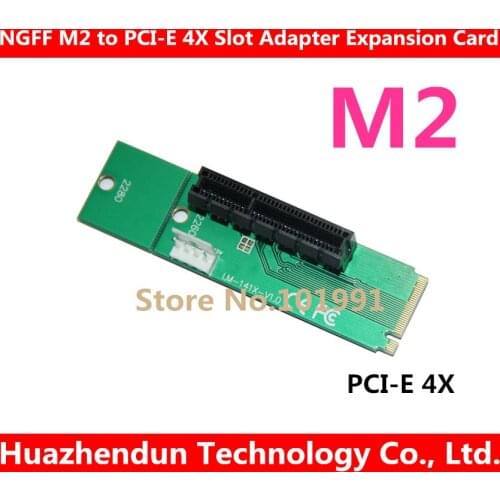 10PCS/LOT Free Shipping NGFF M2 to PCI-E 4X Slot Adapter Card M key M.2 port SSD Port to PCI Express Expansion Card