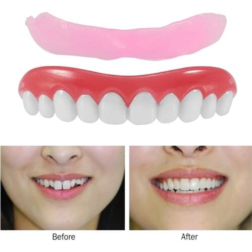 False Cosmetic Dentures Teeth Veneer Upper Set Replacement Dental Tool Perfect Smile Comfort Fit Fake Teeth Oral Hygiene Care