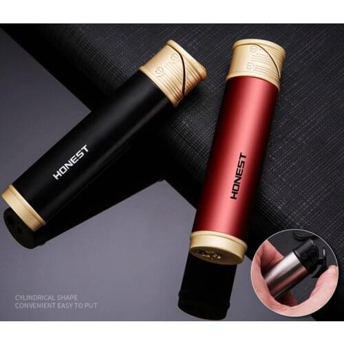 100% Original Honest Personalized elongated straight jet flame inflatable lighter creative mini portable cylinder lighter gift