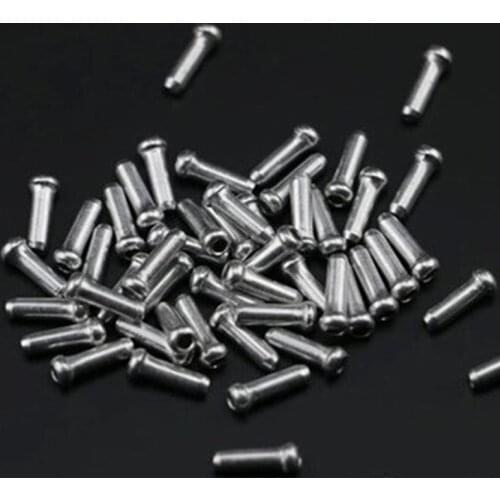 100pcs Aluminum Bike Bicycle Brake Shifter Inner Cable Tips Wire End Cap 11x3mm