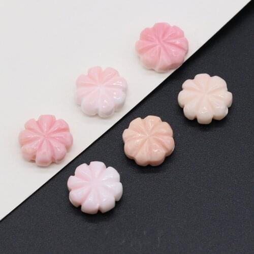 2pcs/lot Mix Colors Natural Shell Beads Flower Shape Loose Beads Accessories for Making Jewerly Accessories Size 12x12mm
