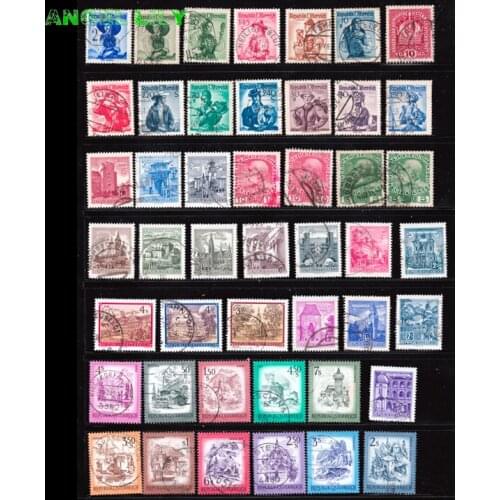45 PCS Used Postage Stamps With Post Mark For Collection From Austria Almost Topic Buildings and Castle , Human