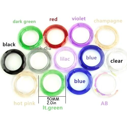 50mm Crystal Light Ring Circle Handing Crystal Light Ring Chandelier Glass Crystals Lamp Prisms Parts Drops Pendant Fashion Ring