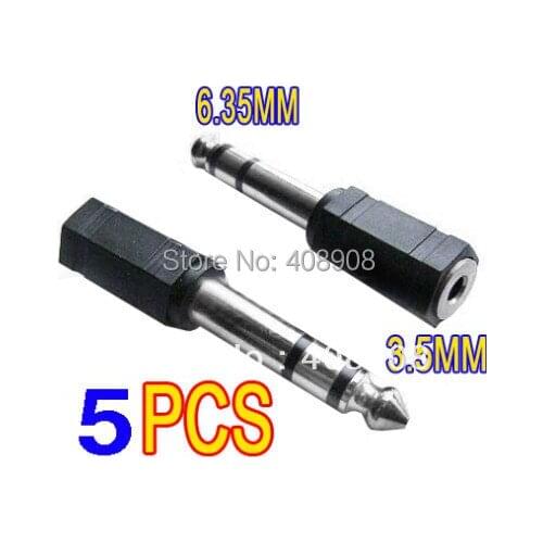 1/4" 6.35 MM to 3.5 mm Adapter FOR DJ Headphones