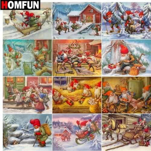 HOMFUN Diamond Painting Full Square/Round Diamond "Christmas man" Pattern Embroidery Cross Stitch 5D Rhinestone Painting