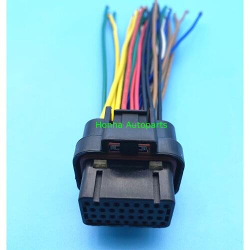 Free shipping 1/2/5/10/20pcs 34Pin Female Tyco AMP Auto Oil Gas Connector Plug With 15cm 18AWG Wire Pigtail 4-1437290-0