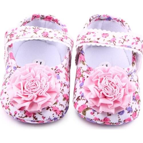 Toddler Baby Girls Kids Princess Shoes First Walkers Pink Rose Floral Party Shoes Soft Walking Shoes