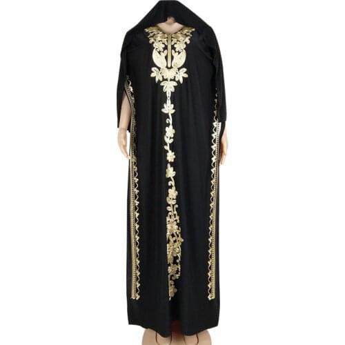Black Embroidery Muslim Dress Women Abaya Dubai Turkey Muslim Hijab Dress Islam Clothing African Dresses Women Robe Musulmane