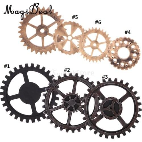 MagiDeal Rustic Wooden Circle Wheel Gear Home Bar Cafe Wall Hanging Art Craft Ornaments Home Room Wall Decoration Wooden Gear