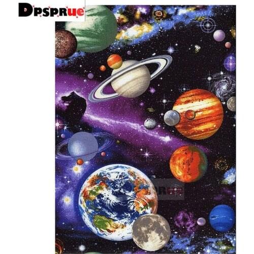 Dpsprue Full Square/Round Diamond Painting Cross Stitch Diamond 3D Embroidery Planet DIY 5D Moasic Home Decor Gift D28