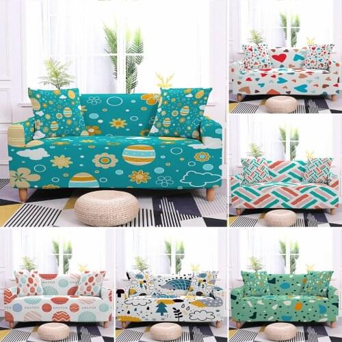 Cartoon Printed Elastic Sofa Cover For Living Room Modern Stretch Sofa Slipcover Couch Cover Chair Protector 1/2/3/4 Seater