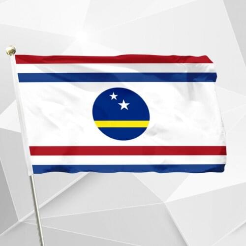 Netherlands Governor Curacao Flag 150X90cm (3x5FT) 120g 100D Polyester Double Stitched High Quality Banner Free Shipping