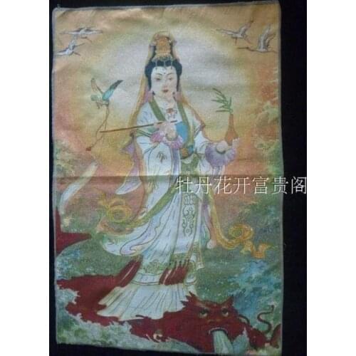 Chinese collection the Thangka embroidery Goddess of mercy diagram