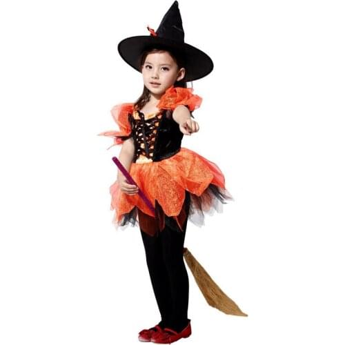 Witch Costume Girls Halloween Christmas Cute Cosplay Party Dress 3Styles