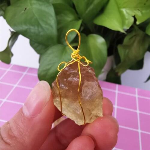 Free Shipping Natural stone Citrine pendant Irregular Shape Citrine Gems for diy Jewelry making Necklaces Accessories