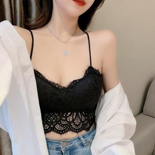 Summer Camis Women Lace Bra Beautiful Back Lace Tank Tops French Style Sexy Lingerie Fashion Hollow Bra