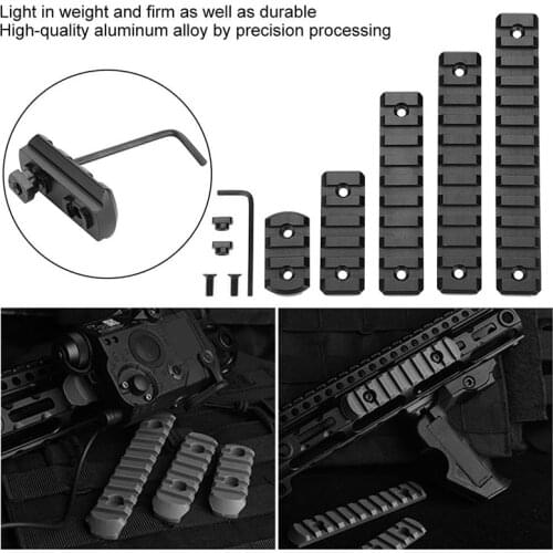 M-lok Picatinny Rail Tactical 21mm Rifle Scope Mount Aluminum Rails Section Adapter 5 7 9 11 13 Slots Mlok Side Rail System