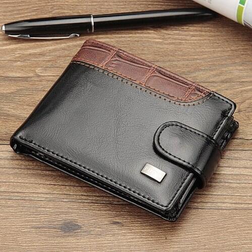 Men Purse Card Holder Male Clutch Money Bag Leather Vintage Men Wallets Coin Pocket Hasp Small Wallet