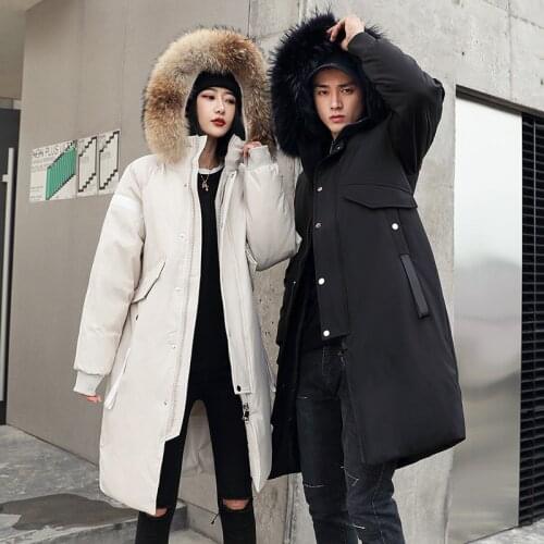 Factory Outlets Center Mens Down Jacket Medium Length Sweater Collar for Lovers Winter Extra Thick Coat Womens Down Jackets