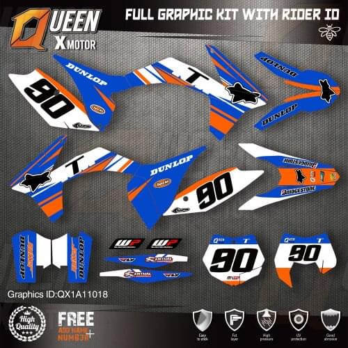 QUEEN X MOTOR Custom Team Graphics Decals Stickers Kit For KTM 2011 2012 SX SXF , 2012 2013 EXC XC-W EXC-F 018