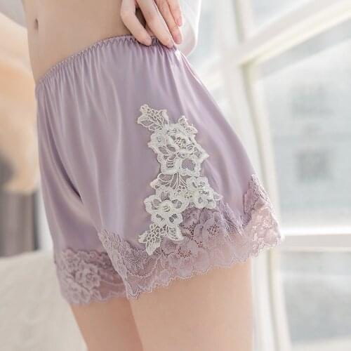New summer pajamas women silk side large lace thin shorts lace lace casual can wear outer safety pants
