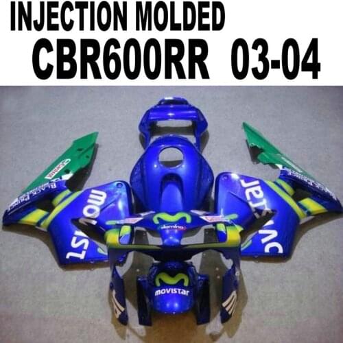 For Honda CBR 600RR 2003 2004 04 03 ( 100%fit MOVISTAR blue Fairings ) Injection Fairing kit CBR 600RR AD18