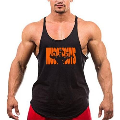 Muscleguys Fitness Clothing Cotton Mens Tank Tops Bodybuilding Stringer 1cm shoulder strap gym vest Sexy Workout Tee shirt