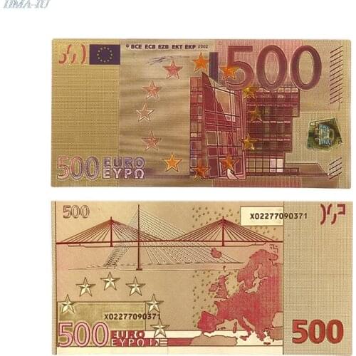 Commemorative Notes 500 EUR Gold High Quality Banknotes Gifts Collection Decoration 24K Gold Plated EUR