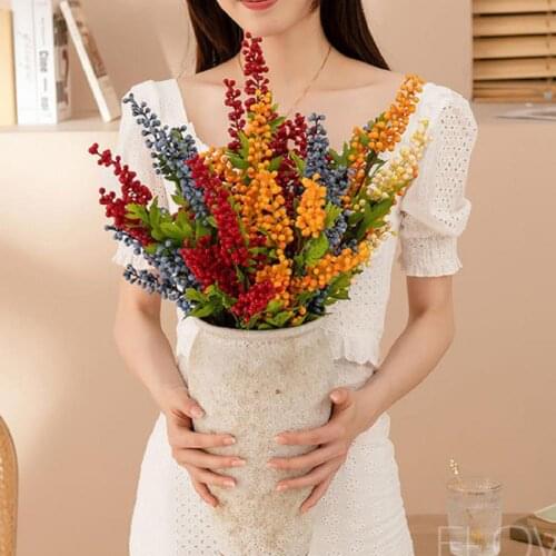 Realistic Artificial Flower Exquisite Foam Eco-friendly Fruit Bunch Fake Floral Plant Fruit bunch INS wind simulation flower