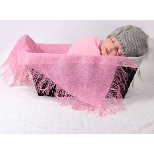 Newborn photography props baby Fringed Receiving Blankets fotografie achtergronden for infant Hand-woven props Wrap Cloth
