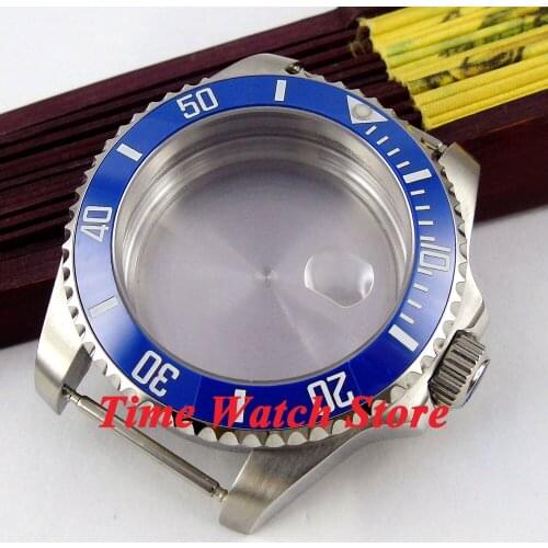 43mm Sapphire glass blue ceramic bezel stainless steel Watch Case fit Miyota 8215 Mingzhu 2813 ETA 2836 movement 46