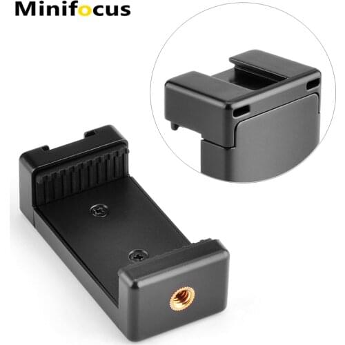 Cell Phone Tripod Mount Phone Holder with Cold Shoe for Mic Light Universal Clamp for iPhone 11 Pro Max Xs Galaxy S10/S9/S8 Vlog