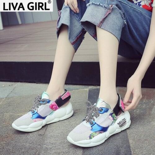 2019 womens flat shoes fashion brand shoes platform retro womens shoes breathable mesh