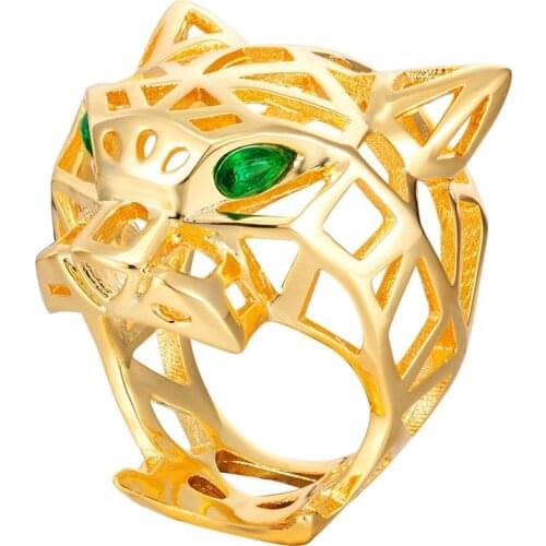 Zlxgirl jewelry luxury brand Gold color animal copper mens finger ring jewelry Dubai Gold wedding ring punk anel aneis bijoux