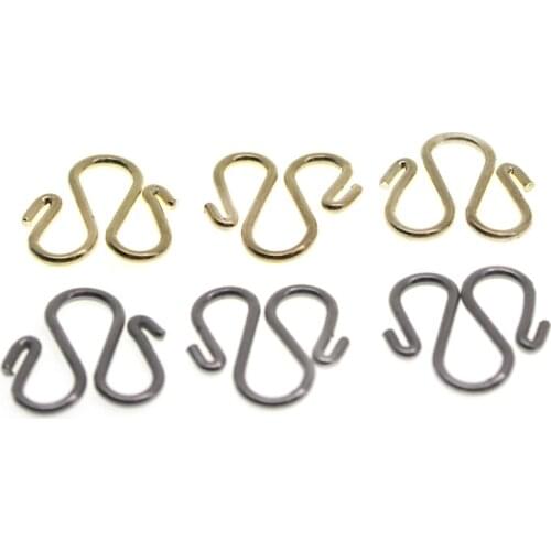 20pcs/lot Necklace Hook Clasp Stainless Steel Gold Color W Shape Claw Clasps Connectors for DIY Bracelet Chains Jewelry Making