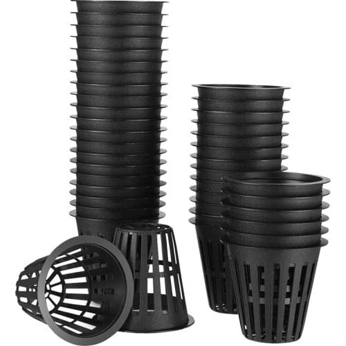 60 Pack 2 Inch Net Cups Slotted Mesh Wide Lip Filter Plant Net Pot Bucket Basket for Hydroponics
