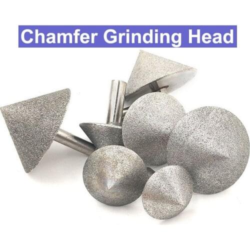 URANN 20mm-60mm Diamond Chamfer Grinding Head Points 90 Degrees Rotary Taper Single Type Angle Drill For Glass Ceramics Grinding