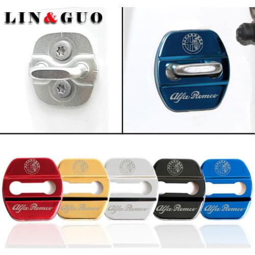 Auto Door Lock Protection Covers Accessories Car Styling Case For Alfa Romeo Giulietta Stelvio Emblems Buckle Car-Styling
