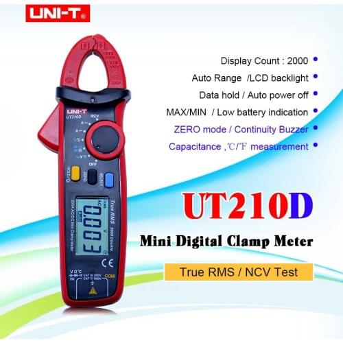 Digital Clamp Meters Multimeter True RMS AC/DC Current Capacitance Tester Digital Multitester LCR Meter Megohmmeter UNI-T UT210D