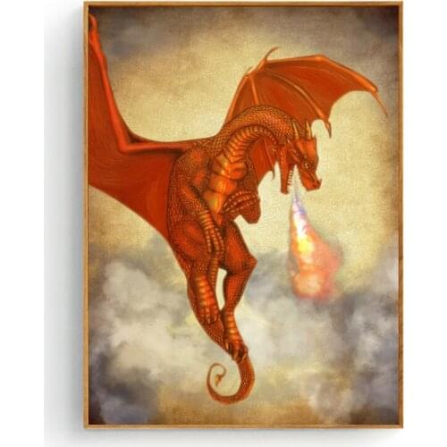 Dragons Art Print Poster Picture Wall Modern Minimalist Bedroom Living Room Decoration