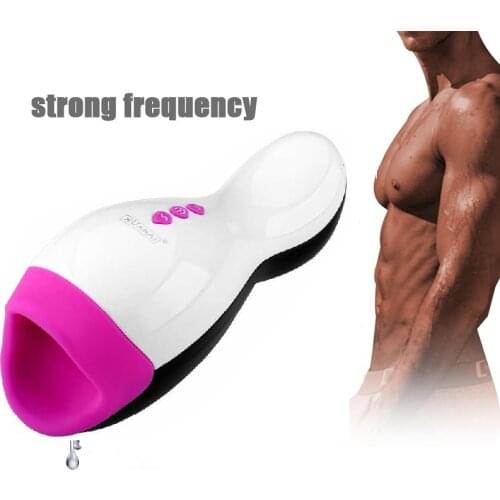 Powerful Sucking Masturbator Cup With Moans Oral Sex Toy For Men Electric Vibrating Vacuum Pump Adult Products artificial vagina