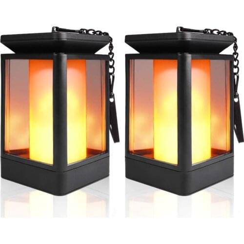 Solar Lantern Lights Dancing Flame Waterproof Outdoor Hanging Lanterns Lighting LED Night Light for Garden Patio Yard Pathway