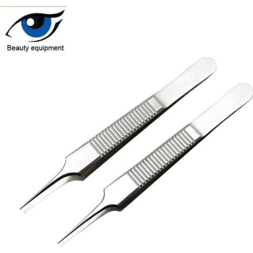 2pcs/set Beauty tweezers stainless steel fat tweezers double eyelid eyelid tweezers platform with dental ophthalmic instruments