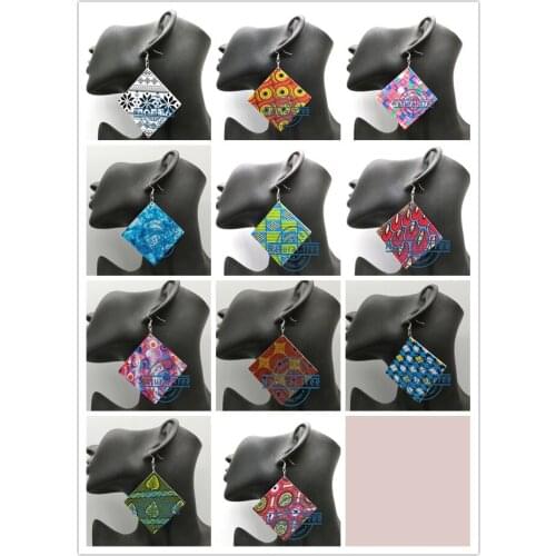 Printing Square Wooden Earrings