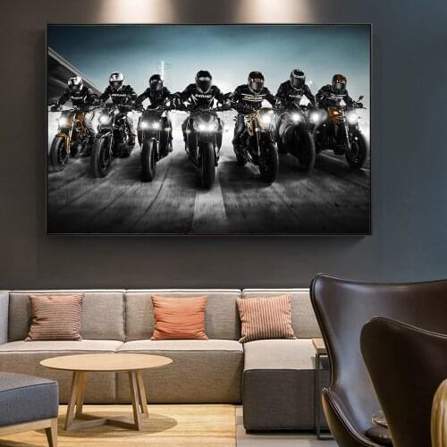 Fashion Style Locomotive HD Print Wall Art Decorative Posters and Prints Motorcycle Pictures Living Room Decor Canvas Painting