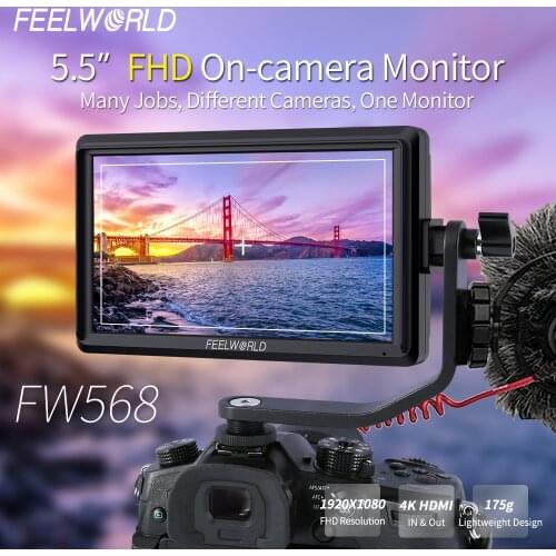 Monitor Feelworld FW568 5.5 inch On Camera Field DSLR Monitor Small Full HD 1920x1080 IPS Video Focus 4K Monitor HDMI Display