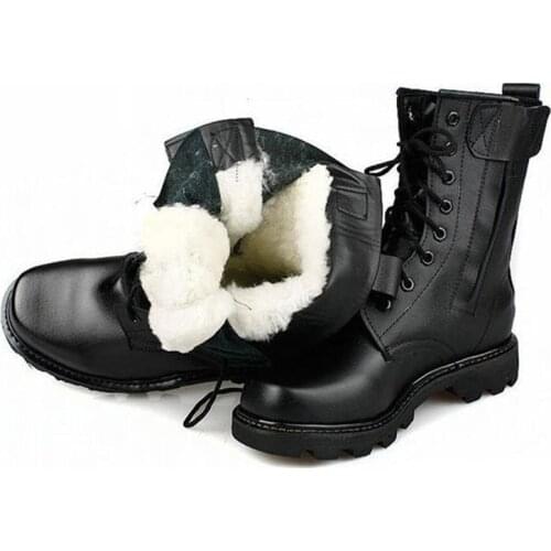 2019 Retro Combat Boots Winter British Microfiber Leather Military Boots Punk Lace Up Men Warm Wool Motorcycles Steel Toe Boots