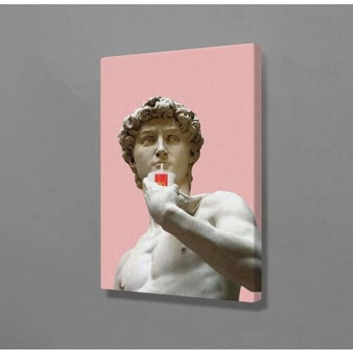 David Statue Drinking Wall Art Home Decor Painting Vaporwave HD Print Modern Posters Canvas Cuadros Modular Frame Picture Gift